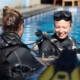 two scuba diver in pool
